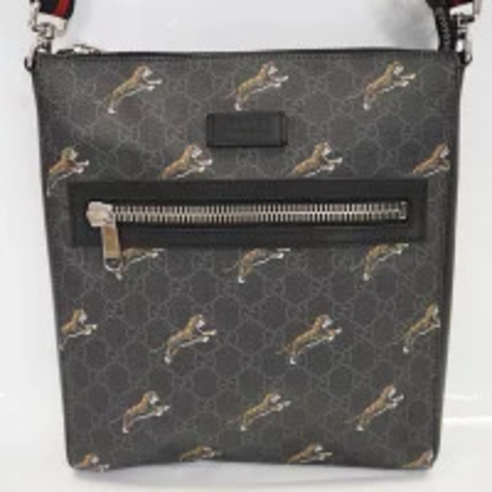 Gucci Shoulder Bag Messenger GG Supreme Tiger Black
